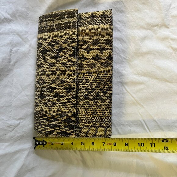 Charles David Snakeskin Leather Clutch - Picture 6 of 7